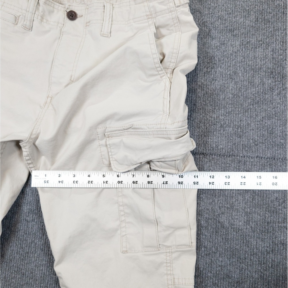 American Eagle Slim Lived-In Cargo Pants Mens 32x30 Tan Khaki Utility Trousers - Picture 8 of 15